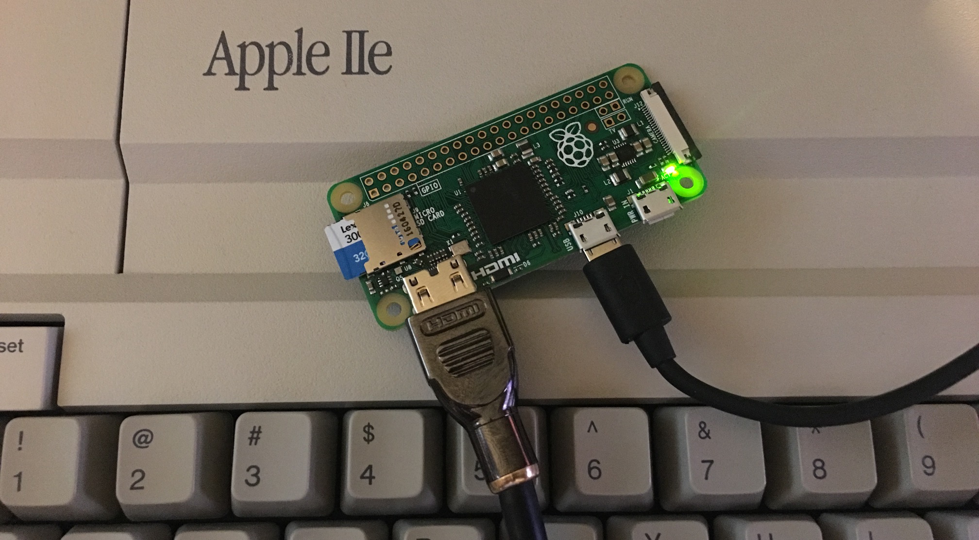 Raspberry Pi Zero on an Apple IIe